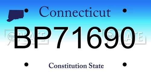 BP71690 Connecticut License Plate
