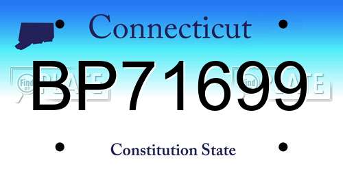 BP71699 Connecticut License Plate
