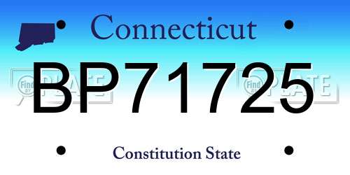 BP71725 Connecticut License Plate