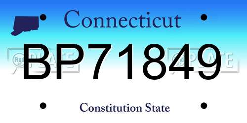 BP71849 Connecticut License Plate