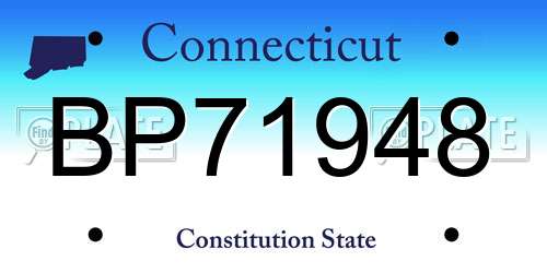 BP71948 Connecticut License Plate