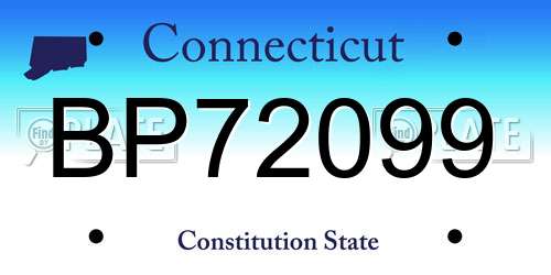 BP72099 Connecticut License Plate
