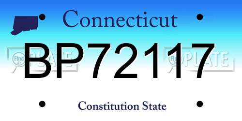 BP72117 Connecticut License Plate