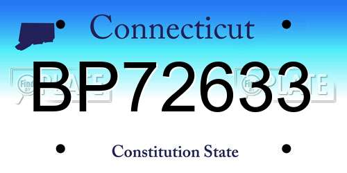 BP72633 Connecticut License Plate