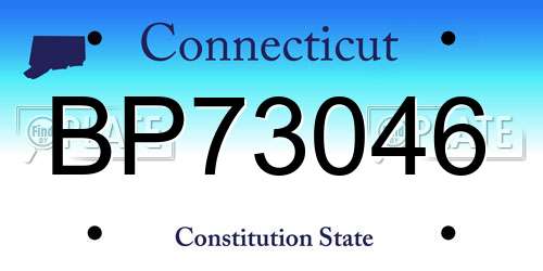 BP73046 Connecticut License Plate