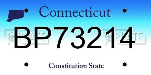 BP73214 Connecticut License Plate