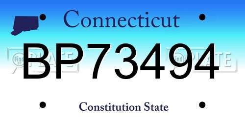 BP73494 Connecticut License Plate