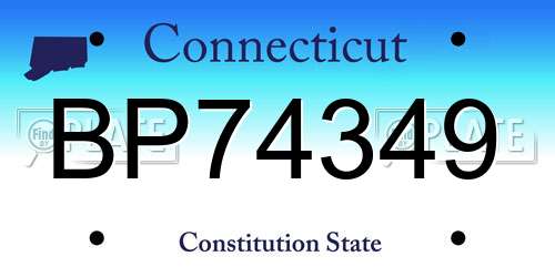 BP74349 Connecticut License Plate