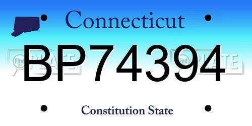 BP74394 Connecticut License Plate