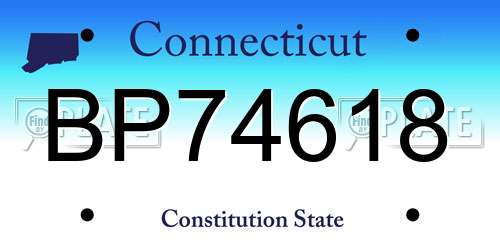 BP74618 Connecticut License Plate