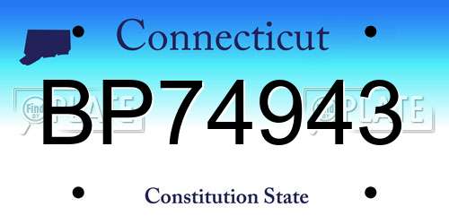 BP74943 Connecticut License Plate