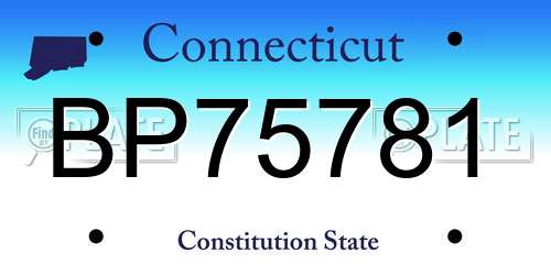 BP75781 Connecticut License Plate