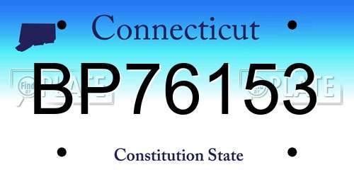 BP76153 Connecticut License Plate