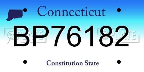 BP76182 Connecticut License Plate