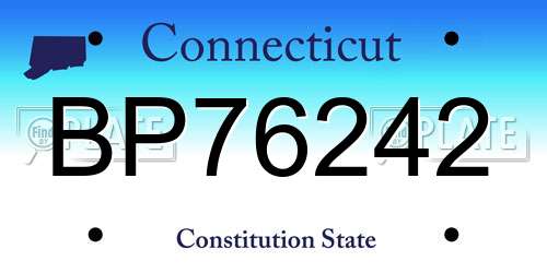 BP76242 Connecticut License Plate