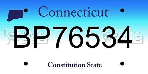 BP76534 Connecticut License Plate