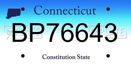 BP76643 Connecticut License Plate