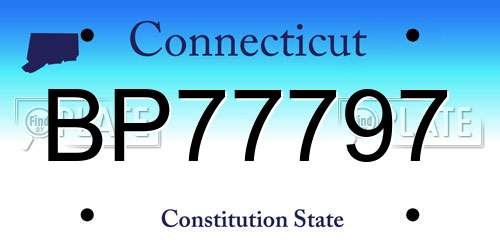 BP77797 Connecticut License Plate