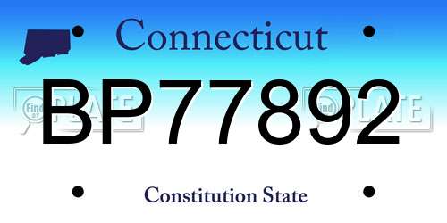 BP77892 Connecticut License Plate