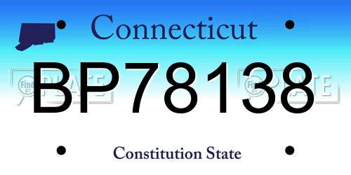 BP78138 Connecticut License Plate