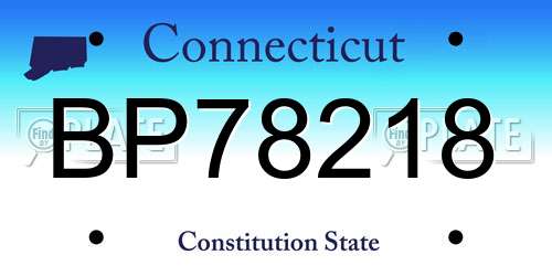 BP78218 Connecticut License Plate