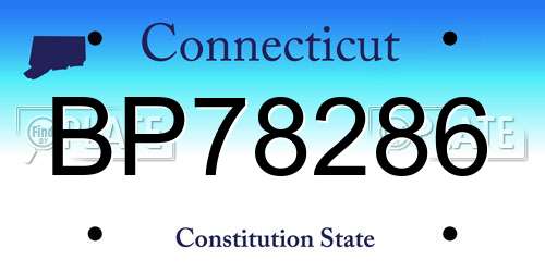 BP78286 Connecticut License Plate
