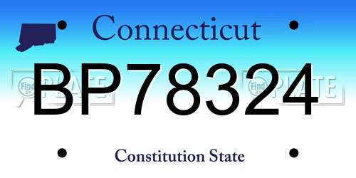 BP78324 Connecticut License Plate