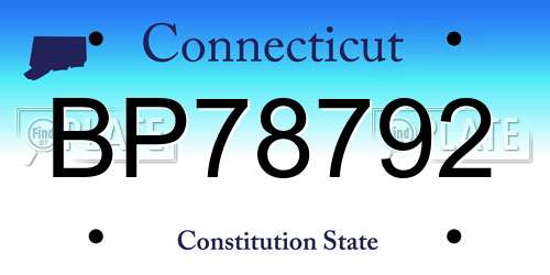 BP78792 Connecticut License Plate