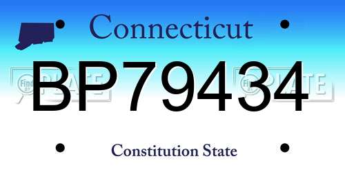 BP79434 Connecticut License Plate