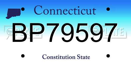 BP79597 Connecticut License Plate