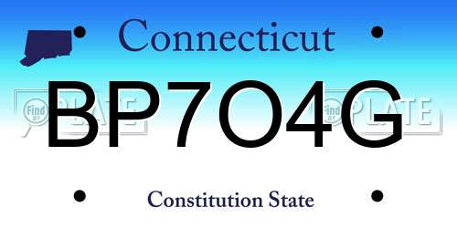 BP7O4G Connecticut License Plate