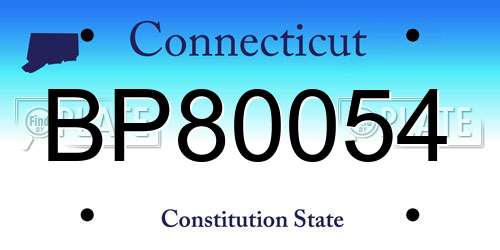 BP80054 Connecticut License Plate