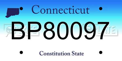 BP80097 Connecticut License Plate