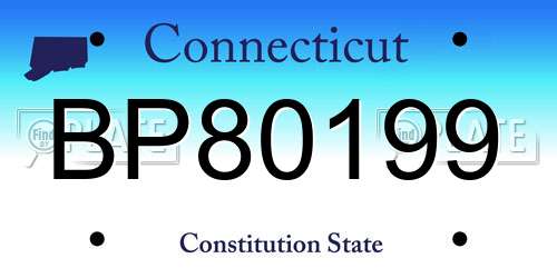 BP80199 Connecticut License Plate