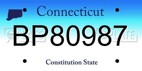 BP80987 Connecticut License Plate