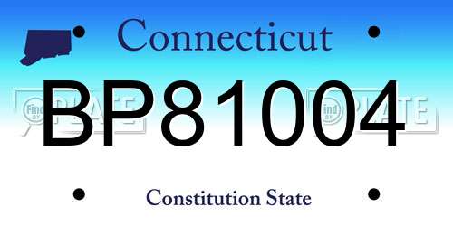 BP81004 Connecticut License Plate