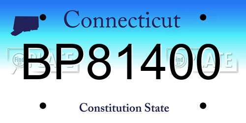 BP81400 Connecticut License Plate