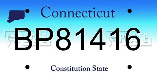 BP81416 Connecticut License Plate