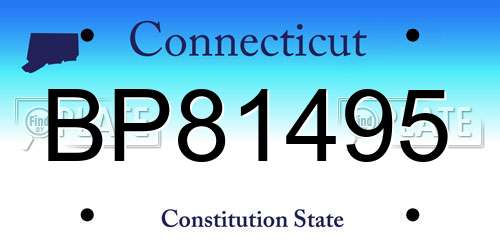 BP81495 Connecticut License Plate