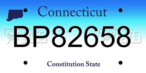 BP82658 Connecticut License Plate