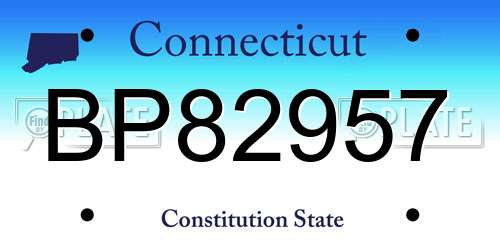 BP82957 Connecticut License Plate
