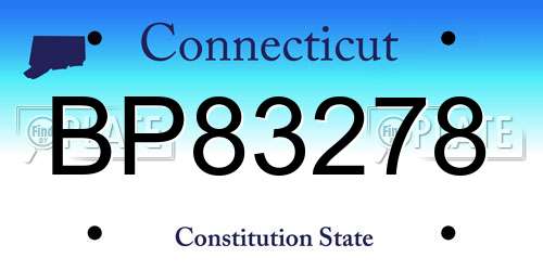 BP83278 Connecticut License Plate