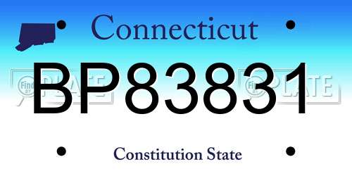 BP83831 Connecticut License Plate