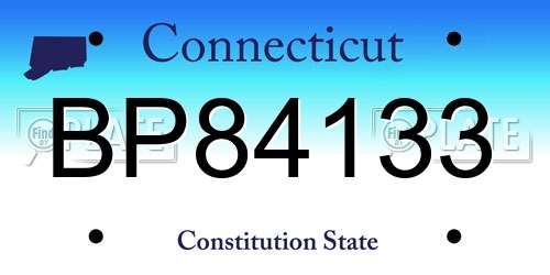 BP84133 Connecticut License Plate