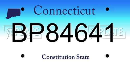 BP84641 Connecticut License Plate