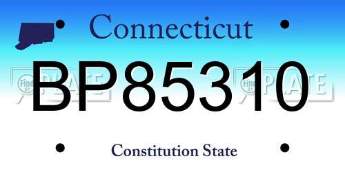 BP85310 Connecticut License Plate