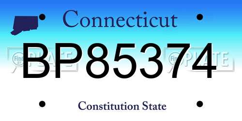 BP85374 Connecticut License Plate
