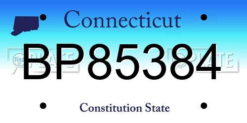 BP85384 Connecticut License Plate