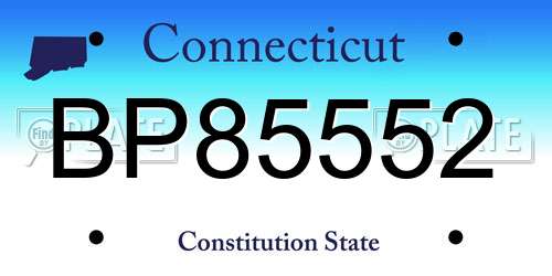 BP85552 Connecticut License Plate