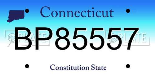 BP85557 Connecticut License Plate